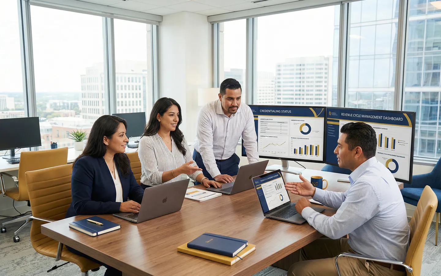 Healthcare administration team at work