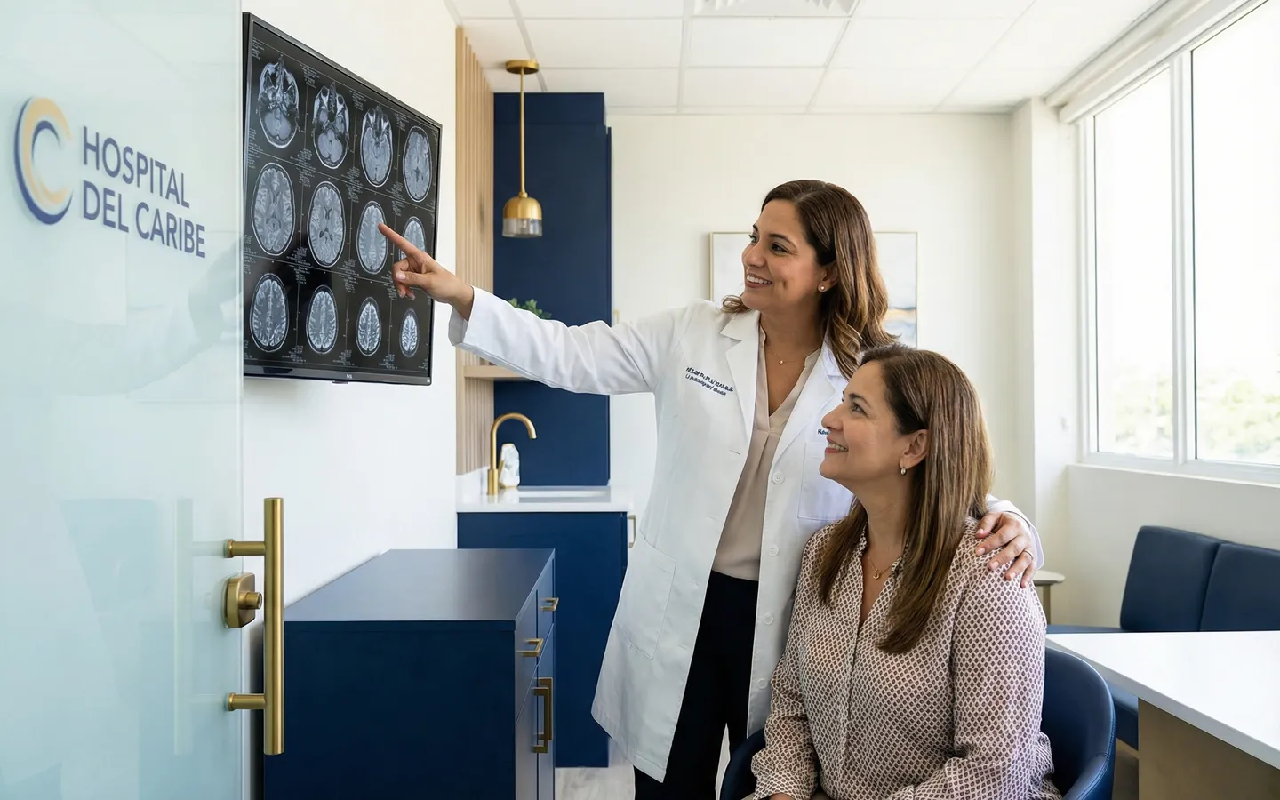 Specialist physician reviewing patient imaging